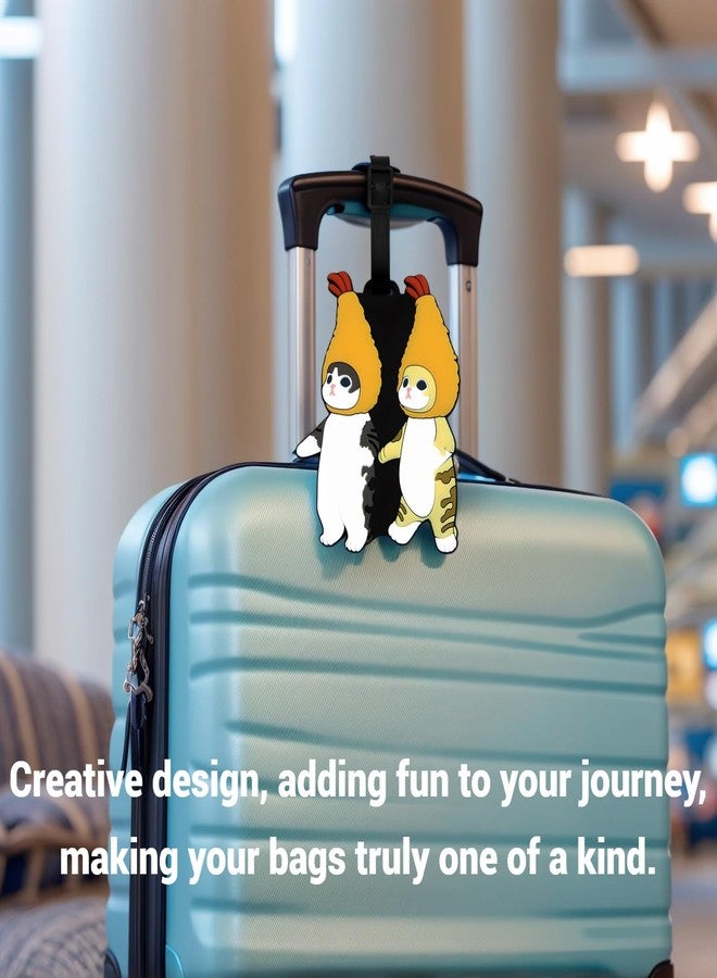 ANINIUCN Luggage Tags for Suitcases - Cute Cat Cartoon Bag Tag with Funny Animal Design, Durable Travel ID Identifier for Suitcase & Backpack, Unique Baggage Label Gift for Men, Women, Kids - Image 5